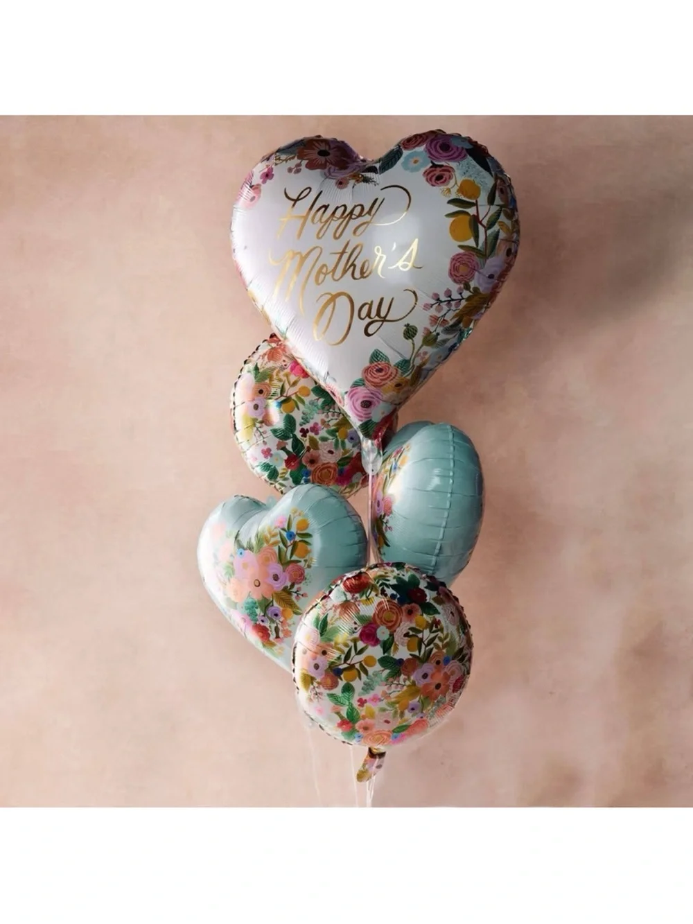 Rifle Paper Co. Floral Mother's Day Balloon Set - Mint, Pink & Gold Accents